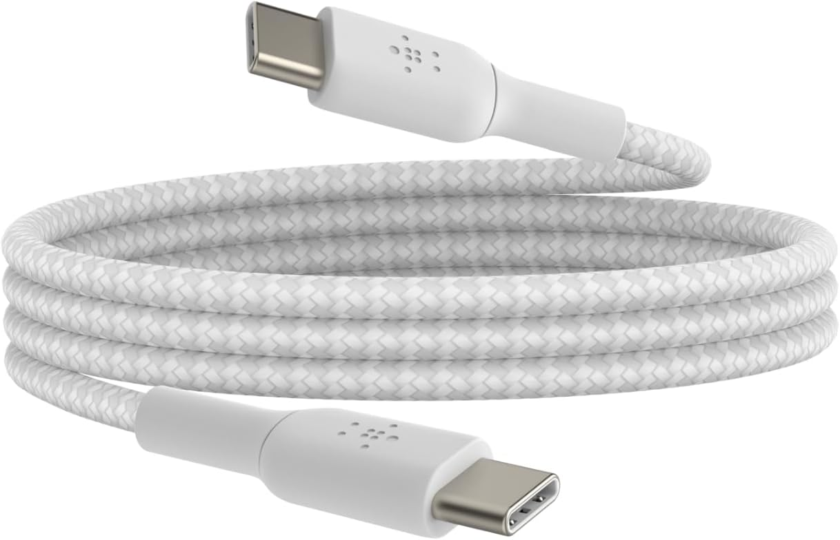 Belkin BoostCharge USB-C to USB-C Braided Cable, 1M, White Belkin BoostCharge USB-C to USB-C Braided Cable, 1M, White